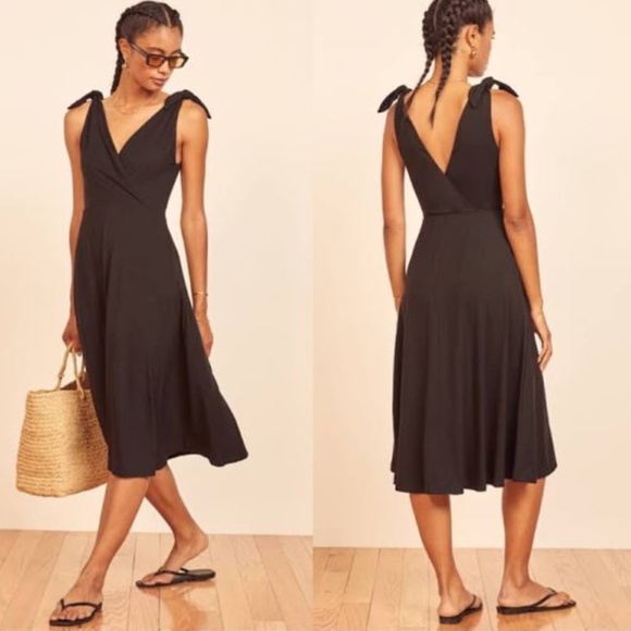 Reformation Black Tie Shoulder Midi - Picture 2 of 2
